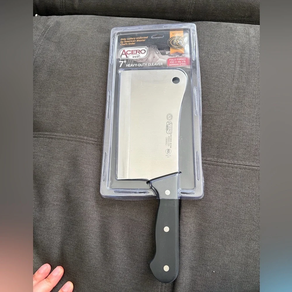 Acero Heavy-Duty Cleaver with Black Handle
